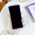 thumbnail image 6 of Compatible for Galaxy S23 Ultra Case 6.8", Curly Wave Design Transparent Shiny Case Cute Clear Transparent Shockproof Bumper Protection Soft Phone Cover Case for Women Girls Men,Clear/Purple, 6 of 9