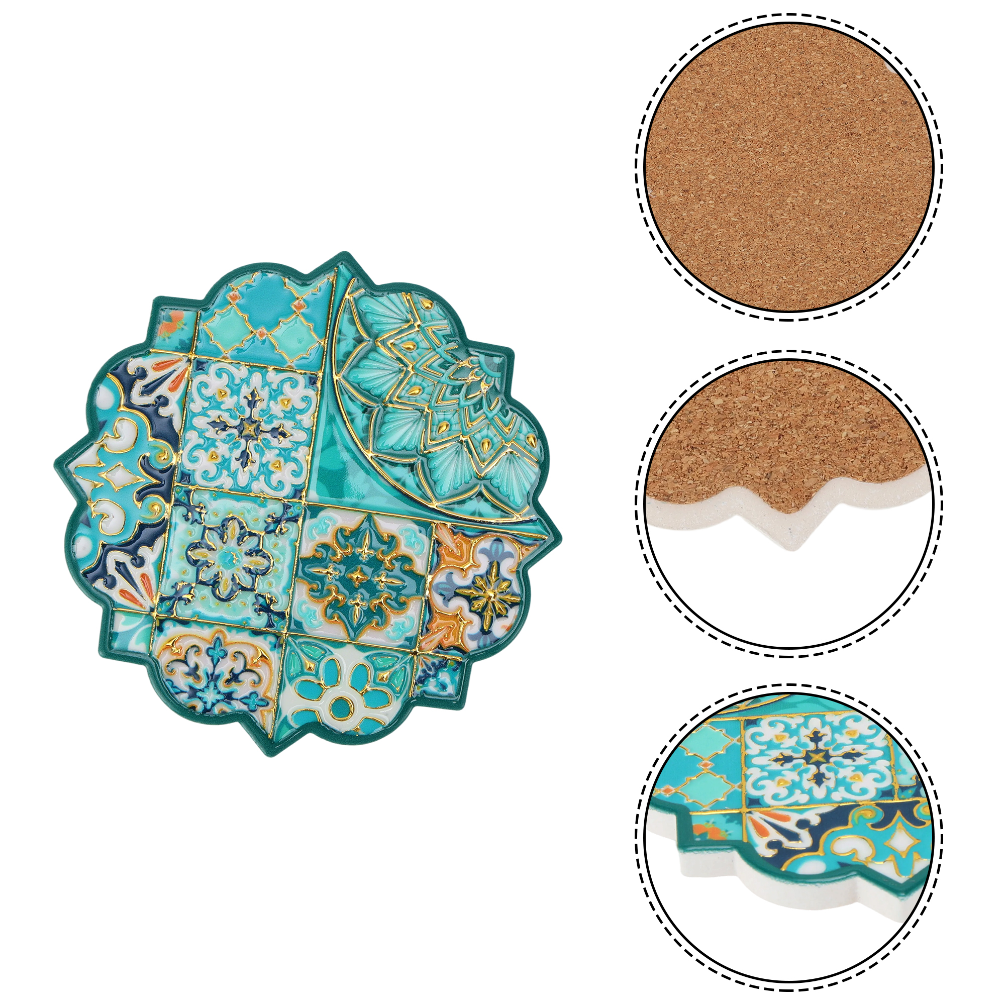 Unique Bargains Embossing Hot Stamping Drink Coaster 1 Pc [Embossing Hot Stamping 2]