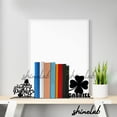 thumbnail image 3 of Shinelab Shamrock Metal Bookends, Custom Patrick Day Gift, Lucky Clover Bookshelf Decor 13042, 3 of 5