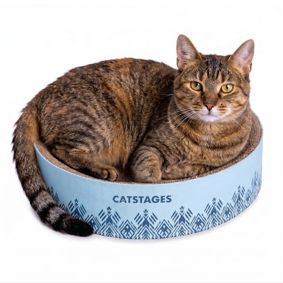 Catstages Scratch & Snuggle Cat Scratcher Bowl in Blue for 10lb Cats