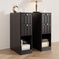 thumbnail image 2 of Zofiauai Narrow Nightstand Set of 2, Mid Century Black Wood Slim Bedside Table, 2 of 9