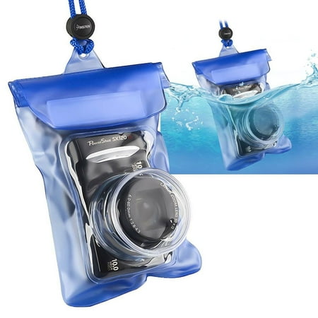 Insten Waterproof Camera Case Bag with Rope , Blue