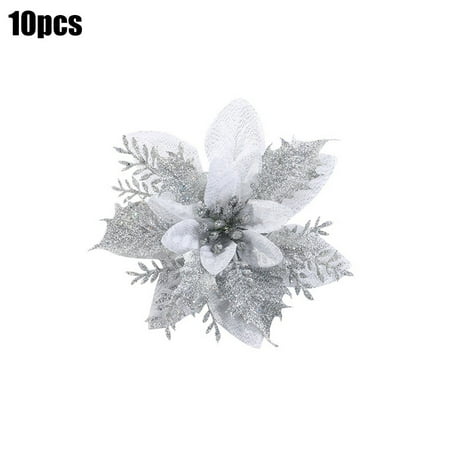 

Hayafir 10x Artificial Christmas Glitter Flower Tree Hanging Xmas Party Tree Decoration
