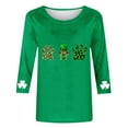 thumbnail image 4 of ICHUANYI Womens 3/4 Sleeve St. Patrick's Day Printed T-Shirts Crew Neck Spring Graphic Tee Tops Round Neck Top Shirt, 4 of 5