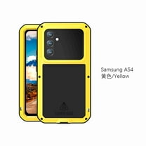 Dteck Galaxy A54 5G Case, Galaxy A54 5G Metal Phone Case, Aluminum Metal Shockproof Bumper Frame Case Soft Rubber Silicone Military Heavy Duty Hard Case for Samsung Galaxy A54 5G 2023,Yellow