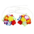 thumbnail image 4 of Leaf Hula Skirt and Hawaiian Leis Set Grass Skirt with Artificial Hibiscus Flowers for Hula Costume and Beach Party, 4 of 6