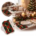 thumbnail image 5 of Christmas Plaid Placemats ,Merry Christmas Buffalo Plaid Fabric Table Mats, Farmhouse Heat Resistant Dining Table Place Mats for Holiday Xmas Party, 5 of 5