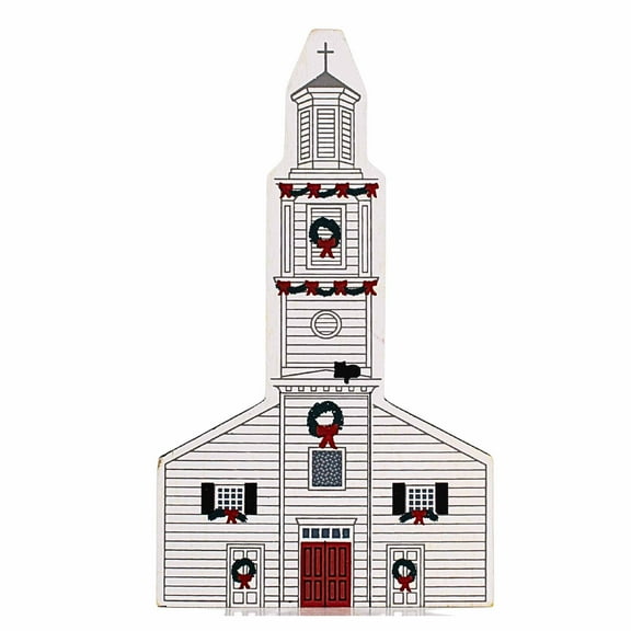 Cat's Meow Village 7.00In St John's Church, Wood, Limited Ed Colonial Virginia Pine Ox90-02