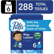 Puffs Plus Lotion Facial Tissue with the Scent of Vicks , 6 Count