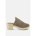 thumbnail image 2 of DARCIE Taupe Suede Clogs, 2 of 6
