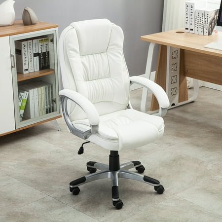 Belleze© Ergonomic Office PU Leather Chair Executive Computer Hydraulic, White