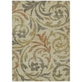 thumbnail image 2 of 9' X 12' Beige Taupe And Copper Floral Washable Indoor Outdoor Area Rug, 2 of 5