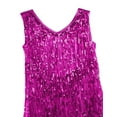 thumbnail image 6 of iEFiEL Womens Tiered Sequins Tassels Latin Dance Dress Flapper Cocktail Party Dress Rose Large, 6 of 7
