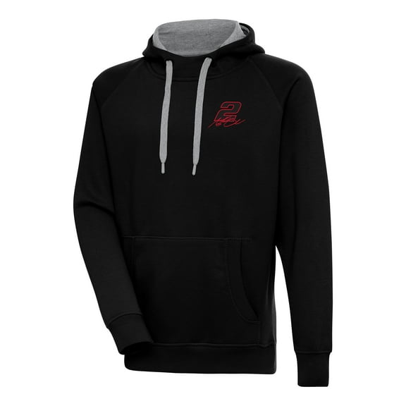 Men's Antigua Black Austin Cindric Victory Pullover Hoodie