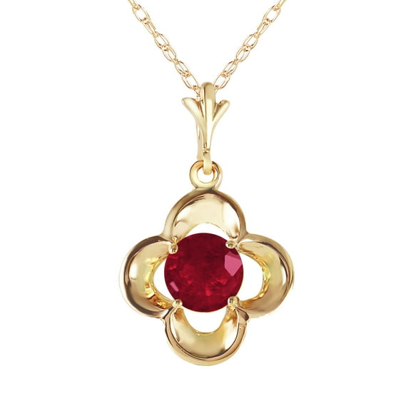 Galaxy Gold 0.65 ct 14k 14" Solid Yellow Gold Necklace Ruby Pendant