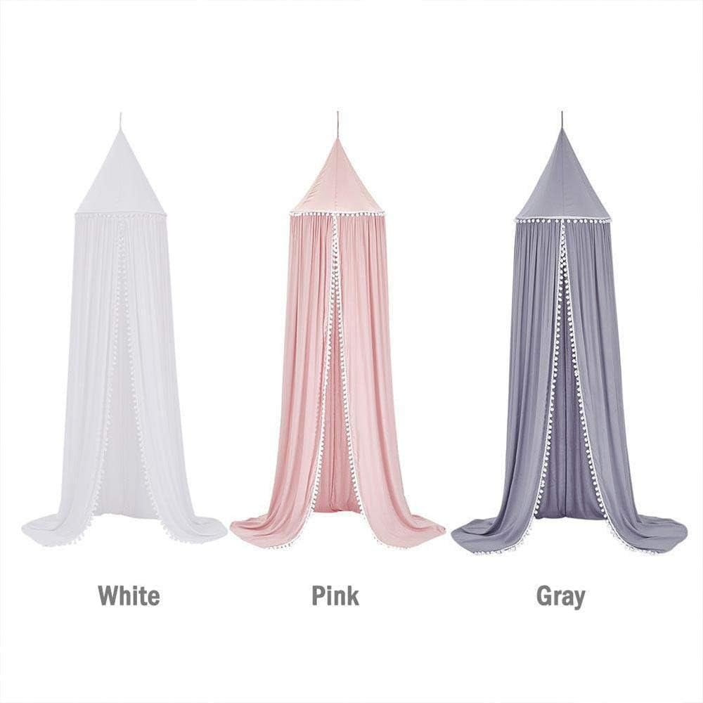 Durable Kids Bedroom Canopy Tent, Round Princess Dome Canopy Hanging Netting for Children Reading Nook Room, Nursery Decor, Mosquito Net Protection