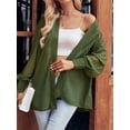 thumbnail image 5 of KelaJuan Women Fashion Cardigan Solid Color Jacquard Long Sleeve Open Front Coat Outerwear Spring Fall Loose Casual Tops, 5 of 6