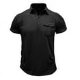 thumbnail image 1 of pstuiky camisetas para hombre, Blusa de manga corta con cuello vuelto y botones transparentes y encaje calado para hombre camisas casuales para hombre l, 1 of 4