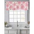 thumbnail image 4 of Pink Rose Floral Valances for Windows Flowers Leaves Pastoral Plant Classic Rod Pocket Curtains Valance Short Window Treatment Drapes for Living Room, Bedroom Bathroom 42"&nbsp;W x 12" L, 4 of 5