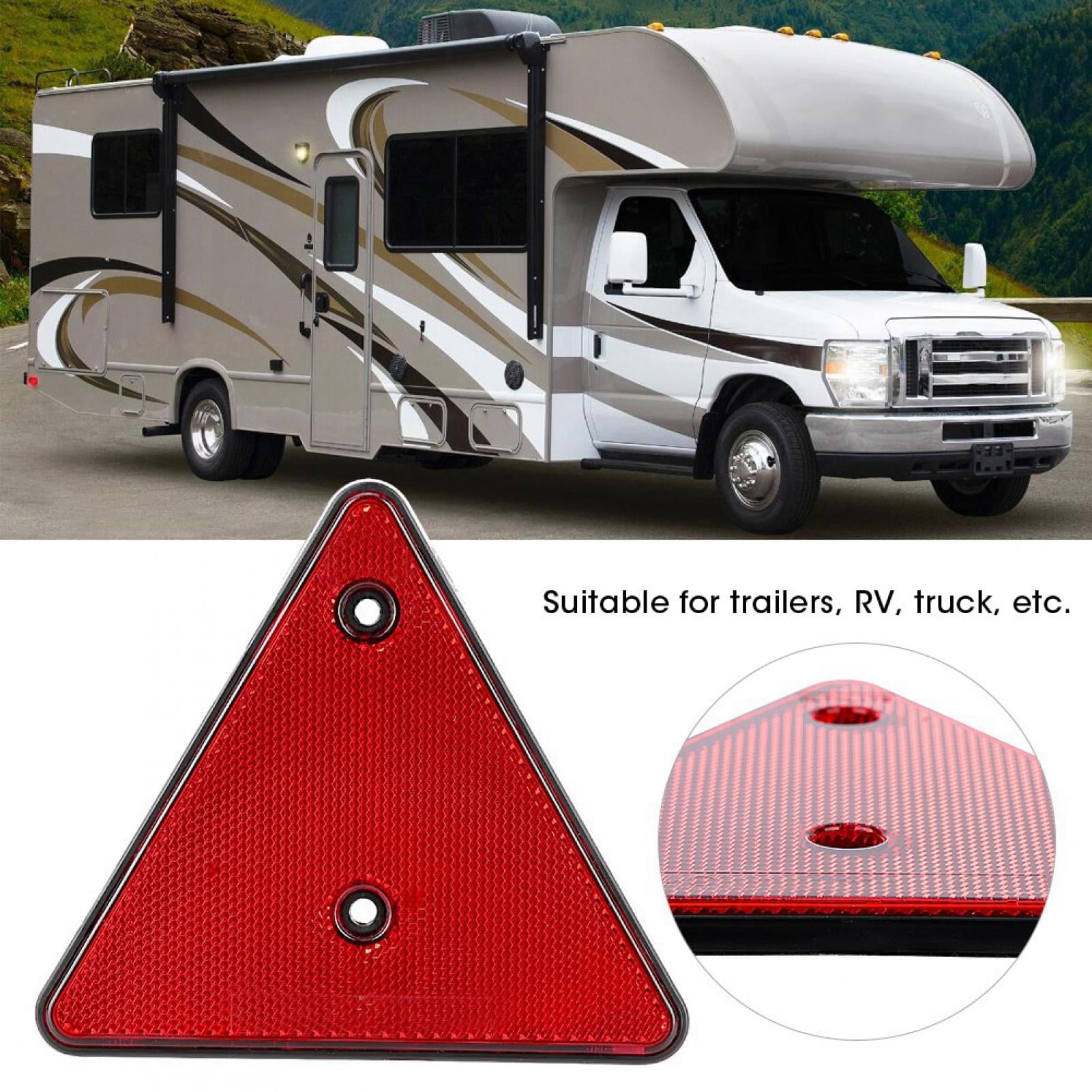 Lot De 2 Réflecteurs Adhésifs De Sécurité – Rouge – Universels Pour Voiture, Moto, Camion, Vélo