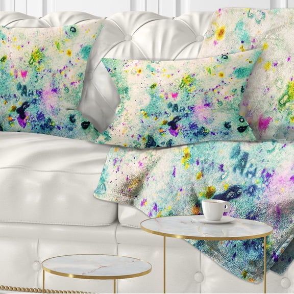 Designart Color Splatter - Abstract Throw Pillow - 12x20