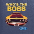 thumbnail image 2 of Wild Bobby, Who's The Boss Yellow 1969 Mustang 302, Cars and Trucks, Front and Back Unisex Crewneck Graphic Sweatshirt, Vintage Heather Navy, 4X-Large, 2 of 4
