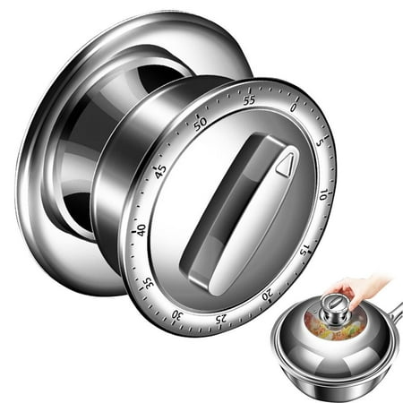 

Fovolat Mechanical Kitchen Timer Stainless Steel Visual Mechanical Timer Easy to Use Kitchen Pot Cover Timer With Exquisite Workmanship high quality