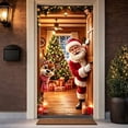 thumbnail image 6 of WWC Christmas Door Cover, Santa Claus Reindeer Festive Door Curtain, Christmas Decorations for Front Door Interior Door Wall 71 x 35 Inch, 6 of 6