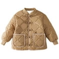 thumbnail image 5 of Kids Winter Jackets No Hood Thick Quilted Puffer Coat with Pockets for Boys Girls 3-15 Years Warm Outerwear (7-8 Years, Khaki), 5 of 7