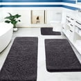 thumbnail image 4 of 3-Piece Memory Foam Bathroom Rug Set Soft Non-Slip Absorbent Bath Mat for Bathroom Laundry Room, 4 of 6