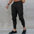 thumbnail image 2 of OSOLU Men's Solid Color Sports Sweatpants Pants Lace Up Casual Pants Men's Sports Sweatpants Pants Trousers Everyday Comfort Versatile Bottoms, 2 of 9