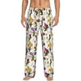 thumbnail image 2 of Goofa Tulips Flowers Printed Soft Pajama Pants for Men, Wide Leg Comfy Casual Lounge Yoga Pants-X-Large, 2 of 9