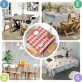 thumbnail image 4 of Christmas Square Tablecloth 52x52 Inch – Waterproof Polyester Printed Table Cover, Wrinkle Resistant & Washable for Kitchen Dining Picnic Party Decor, Single-v4-15, White, 4 of 6
