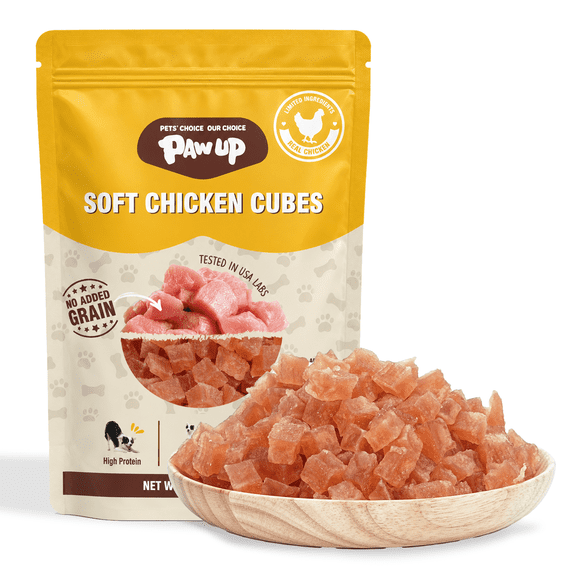 PAWUP Chicken Diced Cubes Dog Treats, Grain Free Soft Jerky Training Treats for Small Medium Large Pets, 10.6 oz