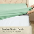 thumbnail image 6 of Fitted Sheet Only - Extra Deep Pocket No-Pop Off Elastic Bottom Sheets - Ultra-Soft Brushed Microfiber Hotel Luxury Machine Washable Fitted Bed Sheets - Fade & Shrink Resistant (Sage Green, Queen), 6 of 8