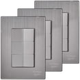 thumbnail image 2 of Placa Triple Apagador Inoxium3ASilver 3Pzas Apagadorx3 125-250VCA 10A 50/60Hz Plateado Acero Inoxidable/PC., 2 of 4