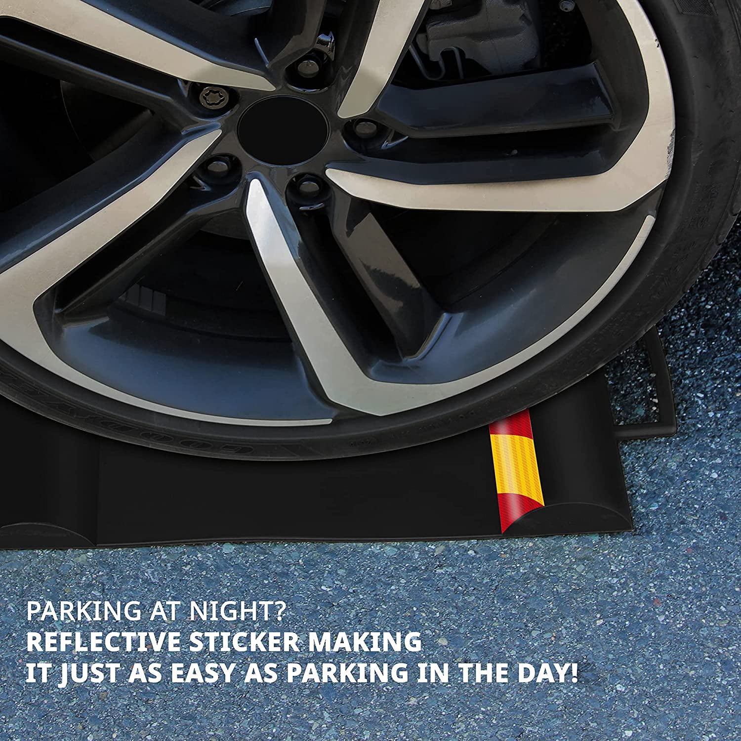 RaxGo Garage Parking Mat, Pack of 2, Heavy-Duty Tire Stopper for Cars and Trucks
