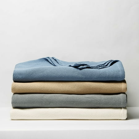 Better Homes & Gardens Pure Cotton Woven Twin Bed Blanket in Grey