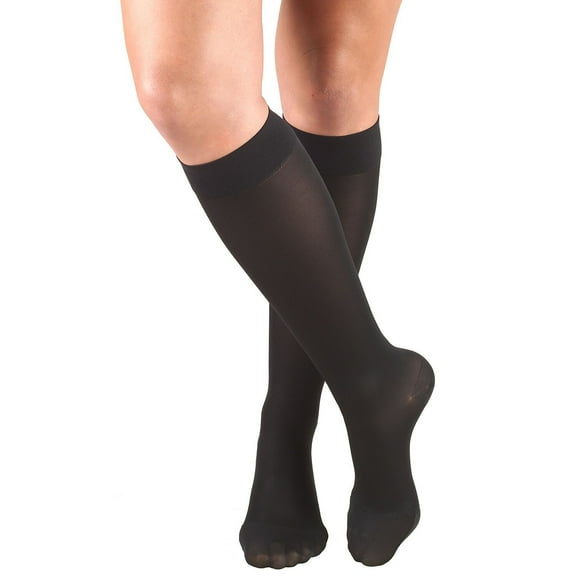 Truform Women's Stockings Knee High Closed Toe: 20-30 mmHg M BLACK (0363BL-M)
