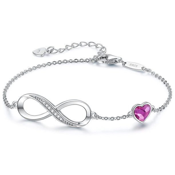 Pulsera infinita para mujer, símbolo del corazón, regalo de joyería para el día de San Valentín, regalo de cumpleaños para mujeres y niñas