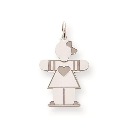 Back Engraved Laser-cut Polished Kid Charm Pendant 925 Sterling Silver