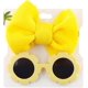 thumbnail image 1 of Juego de 2 gafas de sol KAIYANG para niños y diademas con lazos rosa amarillo, 1 of 5