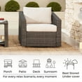 thumbnail image 3 of CHITA 2-Piece Outdoor Swivel Gray Wicker Chair with Cushion, Cream, 3 of 10