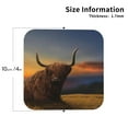 thumbnail image 3 of Disketp Large Cattle In A Meadow In Top Of A Hill Funny Coasters,4 Pcs Leather Coasters With Holder, Perfect Housewarming Hostess Gifts,Protect Furniture From Water Marks Scratch, 3 of 9