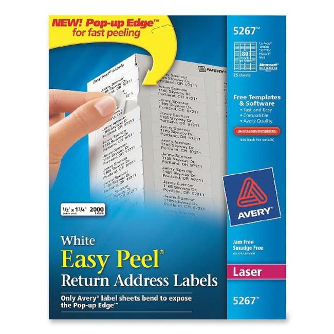 avery 5267 white permanent label 80 up