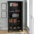 thumbnail image 6 of Bowery Hill Farmhouse Engineered Wood Tall Storage Cabinet with Doors in Black, 6 of 7
