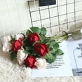 thumbnail image 3 of Artificial Silk Flowers Realistic Roses Bouquet Long Stem for Home Wedding Decoration Party, 3 of 8
