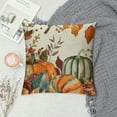 thumbnail image 2 of PHYHOO  Fall Pillow Covers Orange White Pumpkin Fallen Leaves Decorative Outdoor Throw Pillow Covers Autumn Thanksgiving Farmhouse Decoration for Home Couch White, 2 of 5