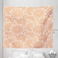 thumbnail image 1 of Abstract Tapestry, Tangled Monochrome Art of Hearts Streaks and Shapes Drawn by Hand, Fabric Wall Hanging Decor for Bedroom Living Room Dorm, 5 Sizes, Burnt Orange and White, by Ambesonne, 1 of 1