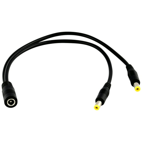 JacobsParts 1:2 DC Power Splitter Cable Cord 1 Female to 2 Male 5.5x2.1mm Port Pigtals 12V